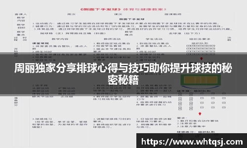 周丽独家分享排球心得与技巧助你提升球技的秘密秘籍